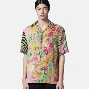 VERSACE Wildflower West Tiger Shirt Size 58